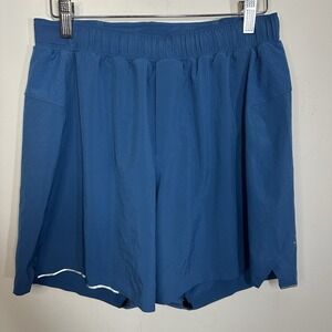 Lululemon Blue Glacier‎ Dash Men's  Short Size M Lined Reflective Drawstring